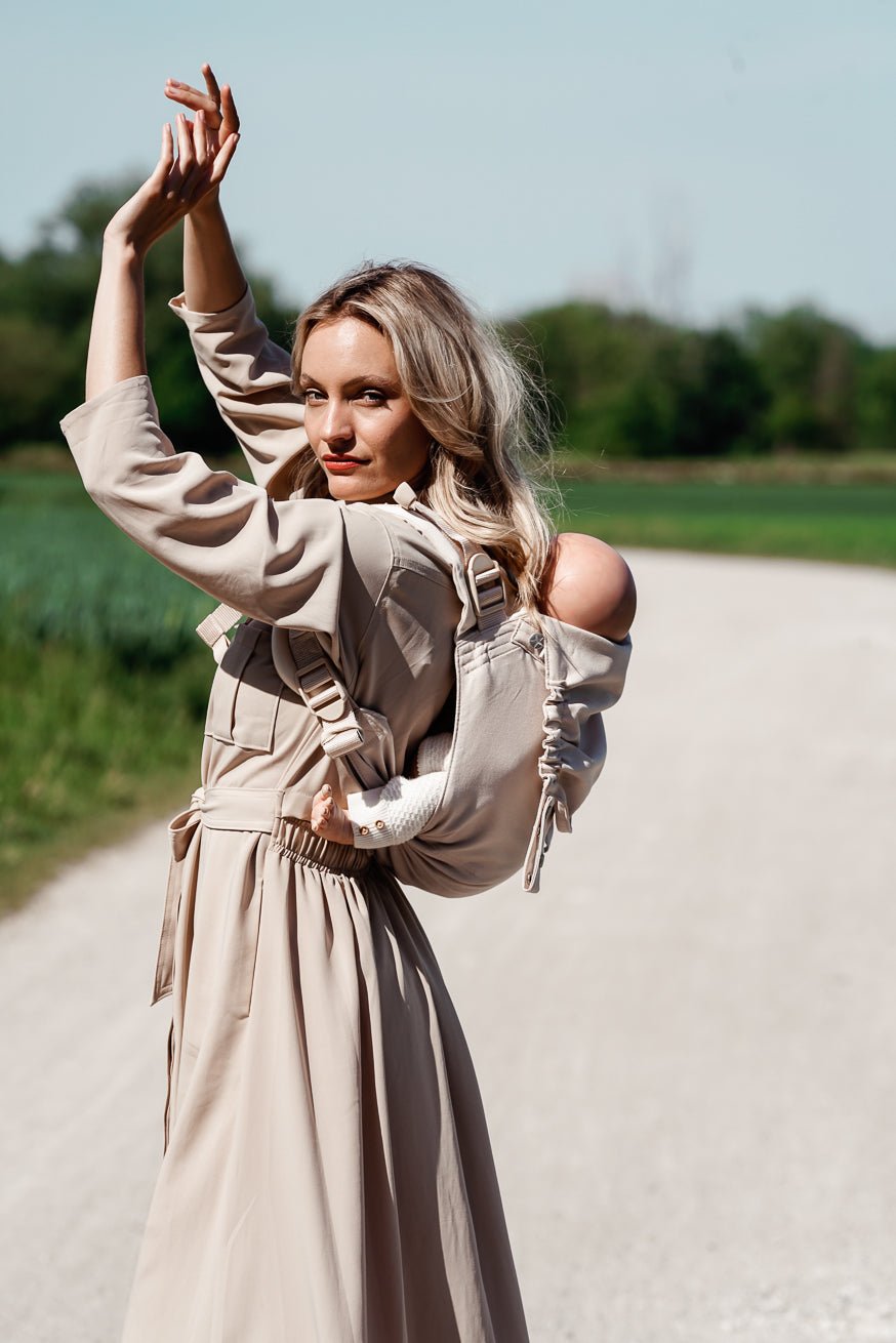 KOKADI Переноска для ребенка Онбу просто крем