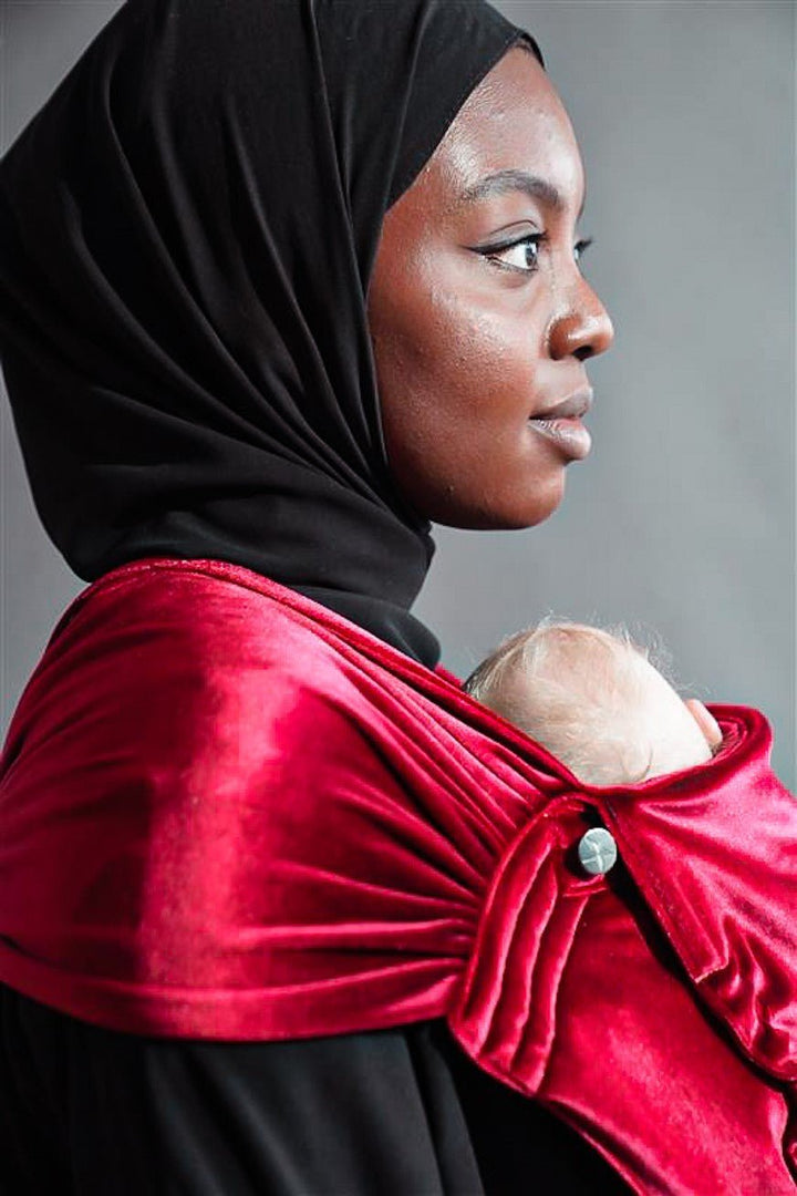 Переноска для ребенка WrapStar бархатистый мягкий рубиновый - KOKADI