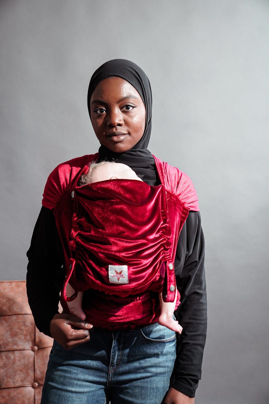 Переноска для ребенка WrapStar бархатистый мягкий рубиновый - KOKADI