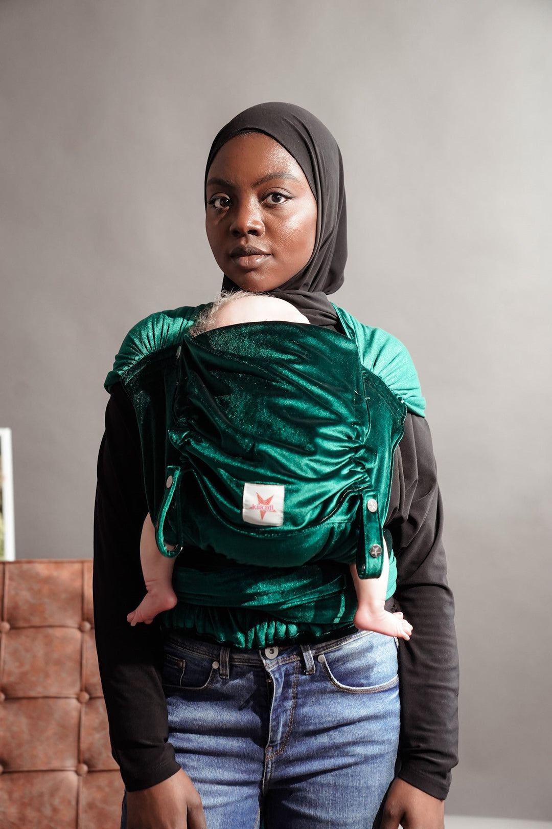 Переноска для ребенка WrapStar Бархатистый Мягкий Изумрудный - KOKADI